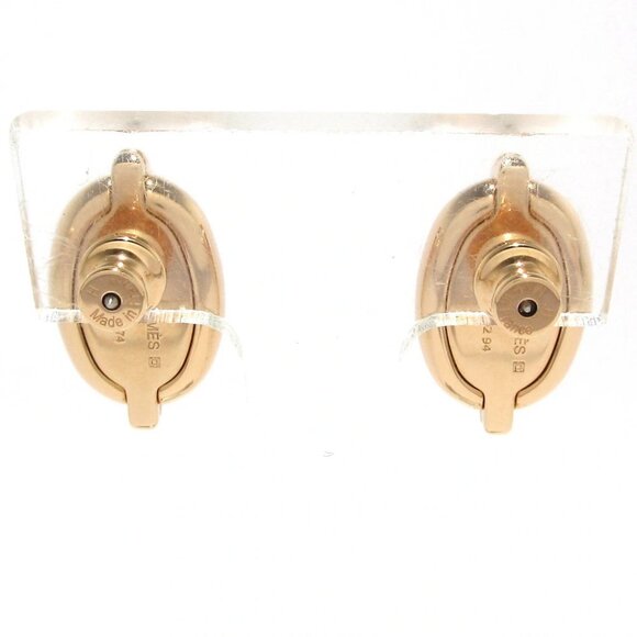 Auth HERMES Mini Mayon - Rose Gold Gray-Beige Hardware None Earrings - Picture 7 of 7